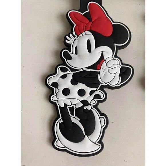 Set Of 2 DISNEY Classic MINNIE MOUSE LUGGAGE BAG TAGS Rubber NEW - Picture 2 of 7